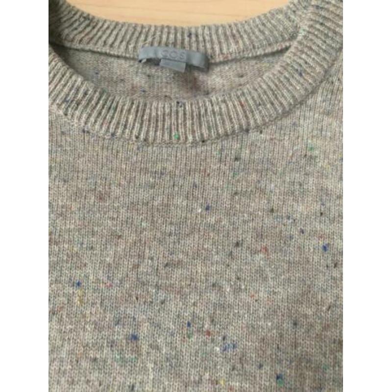 COS - Beige wollen trui met gekleurde spikkels maat S