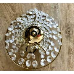 Kroonluchter goudmetalen kleur &kristal,zonder lampen