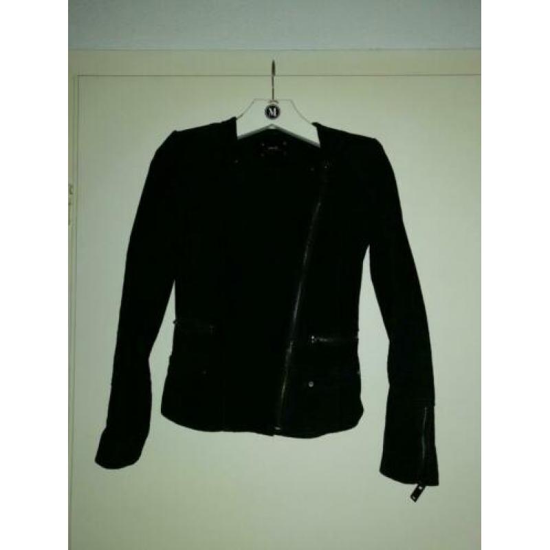 Mango leren jasje xs zwart