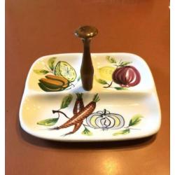 Vintage serveerschaaltje handpainted Italy