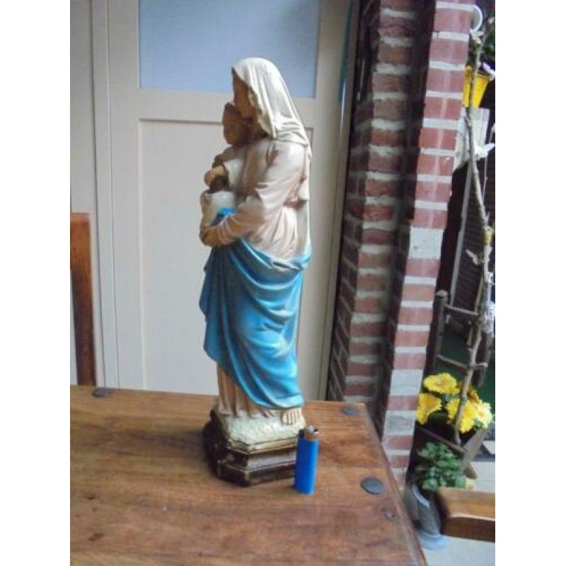 43 cm groot oud gipsen Mariabeeld/Heiligenbeeld
