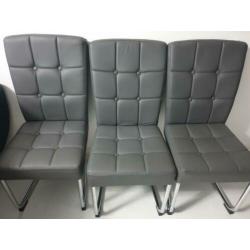 6 Grijze eettafel stoelen