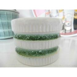 Bloempot wit groen retro vintage jaren 70 80 aardewerk