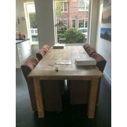 Eetkamer stoel fauteuil (6x) kleur buffel 15 EUR p/s