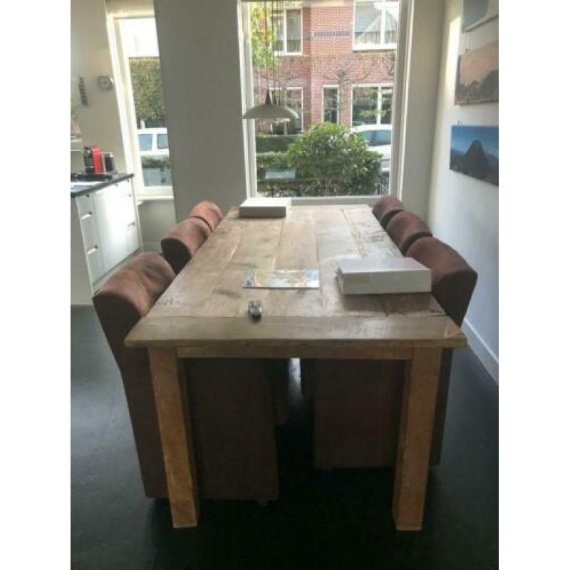 Eetkamer stoel fauteuil (6x) kleur buffel 15 EUR p/s