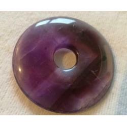 Amethist hanger in donutvorm - diameter 4cm