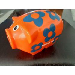 Spaarpot spaarvarken rabobank vintage varken Rabo met doos