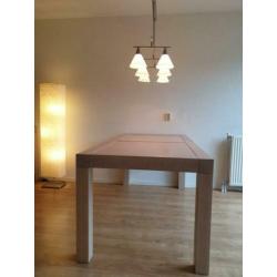 Eettafel, eiken whitewash, 180x90x78