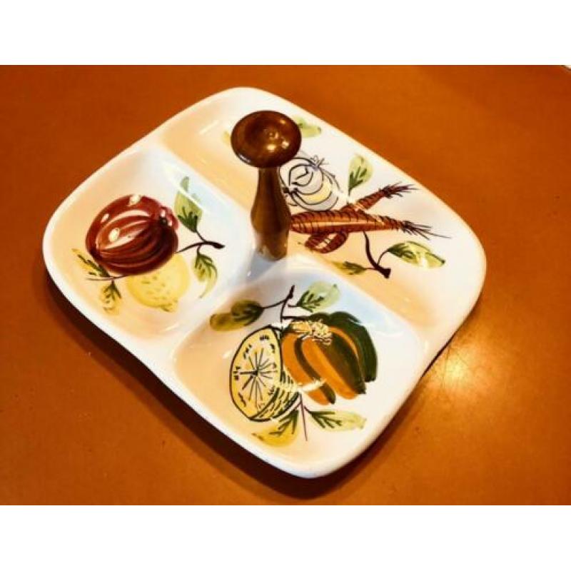 Vintage serveerschaaltje handpainted Italy
