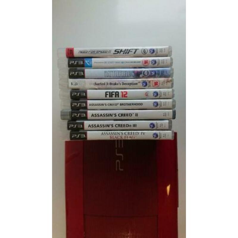 RED Playstation 3 slim 500GB and 9 games