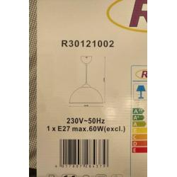 2 x mat zwarte/gouden hanglamp - 31 cm - Reality Leuchten