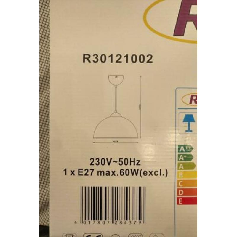 2 x mat zwarte/gouden hanglamp - 31 cm - Reality Leuchten
