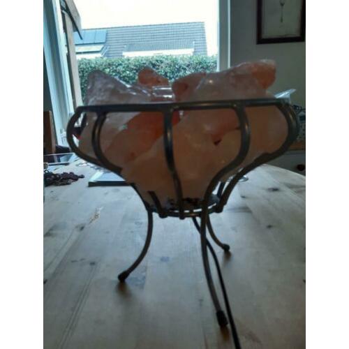 Zoutsteen lamp met aroma brander