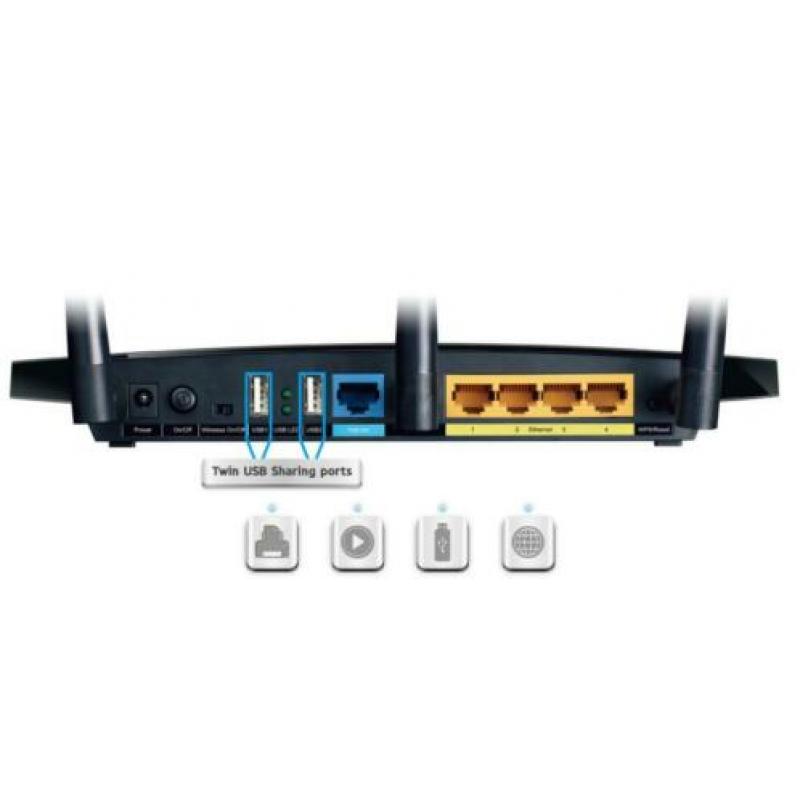 TP-Link WDR4300 v1.7, WiFi Router, 2.4 en 5ghz WiFi, Gigabit