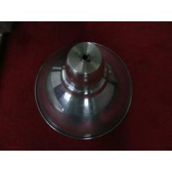 Retro HANGLAMP aluminium ø 37 hoog 24 binnenkant wit email