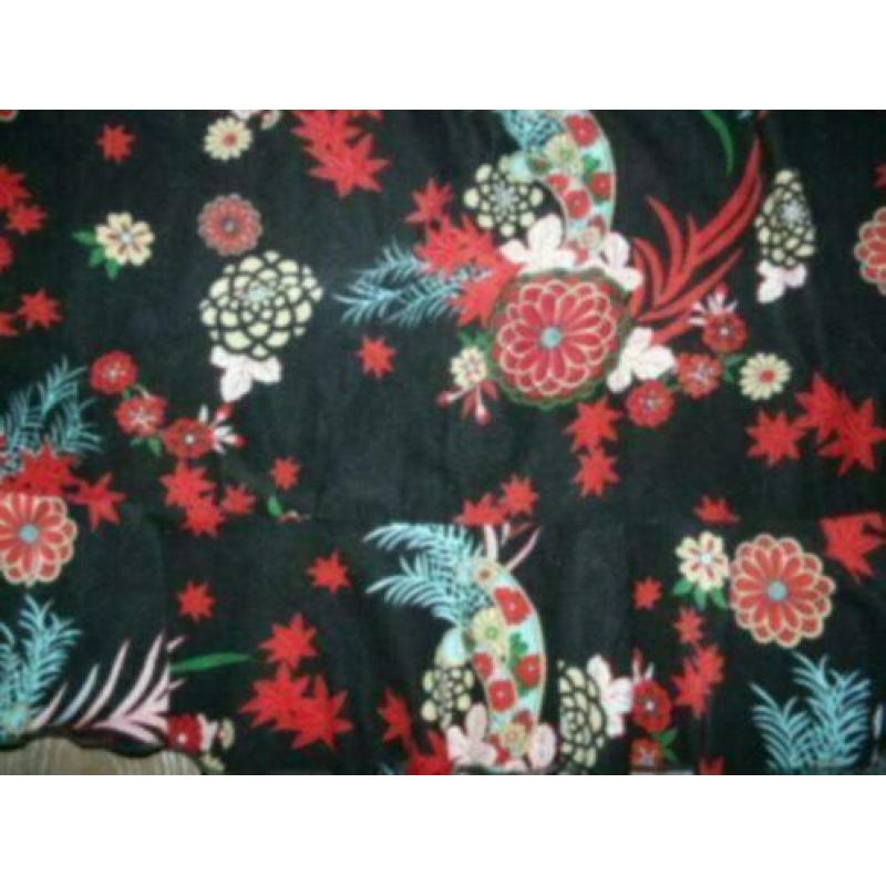zwart chinees oosters gebloemde roezel rok Sonia XL 42 44
