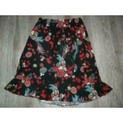 zwart chinees oosters gebloemde roezel rok Sonia XL 42 44