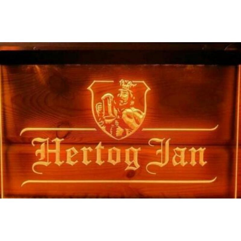 Hertog Jan led bord (nr. 2). Kl. oranje. Mancave? Nieuw. ??