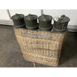Supergave decoratieve mand met kruitkokers