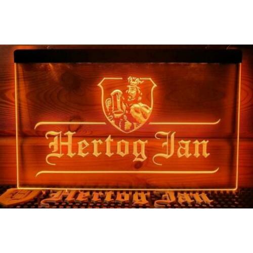 Hertog Jan led bord (nr. 2). Kl. oranje. Mancave? Nieuw. ??
