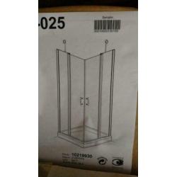 Hoekinstap douchecabine 80x80 glas 190 hoog - 2 deuren