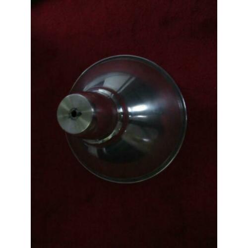 Retro HANGLAMP aluminium ø 37 hoog 24 binnenkant wit email