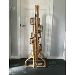 Vintage retro rotan plantenrek