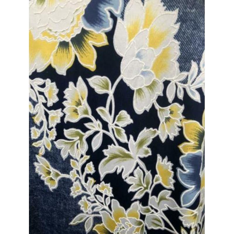 Superleuke jeansblauwe tuniek met bloemen MAGNA maat 56/58
