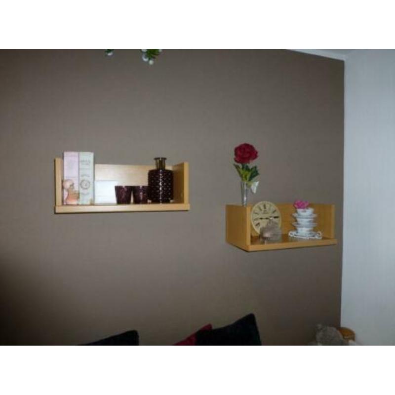 Degelijk 1 persoons slaapkamer hout met wit