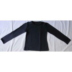 Hema longsleeve donkerblauw maat 134-140 katoen elastaan