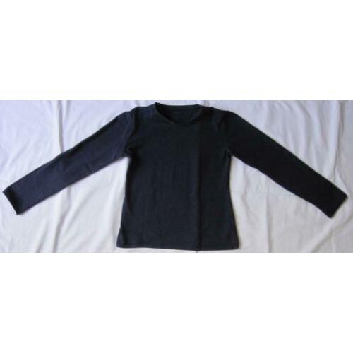 Hema longsleeve donkerblauw maat 134-140 katoen elastaan