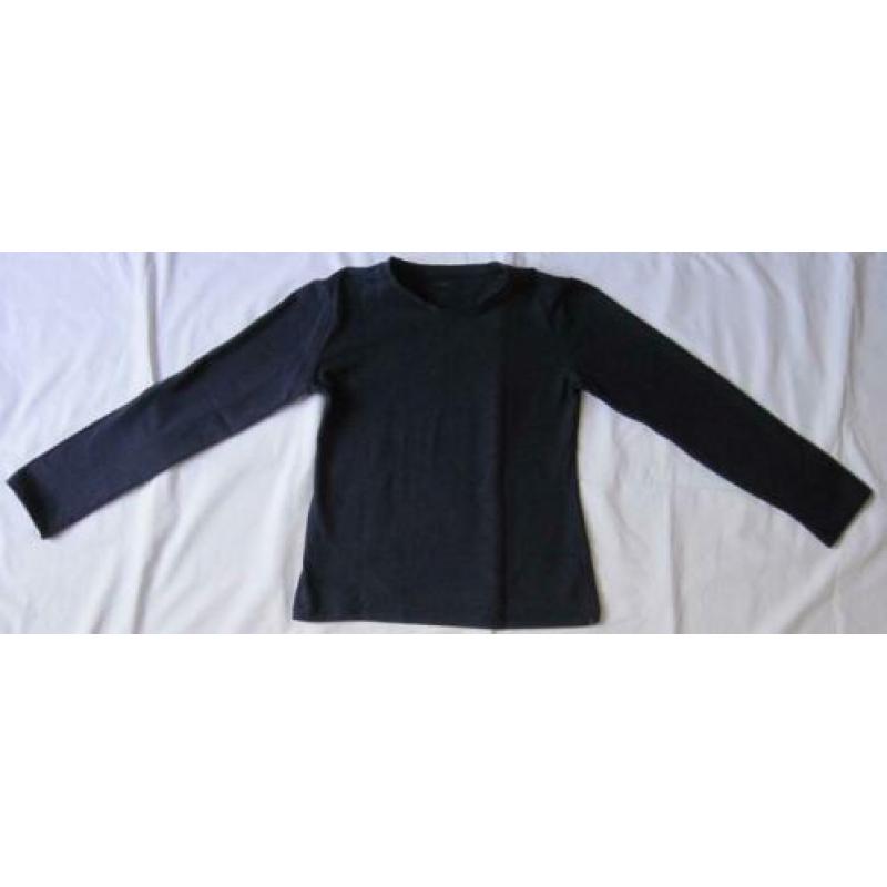 Hema longsleeve donkerblauw maat 134-140 katoen elastaan