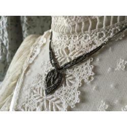 Mooie art nouveau /jugendstil antiek zilver collier+markesie