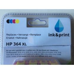 Inktcartridge HP zwart en kleur 364 XL met chip
