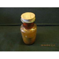 B-342 Medisch antiek, bruine apotheekfles Zincum Metallicum