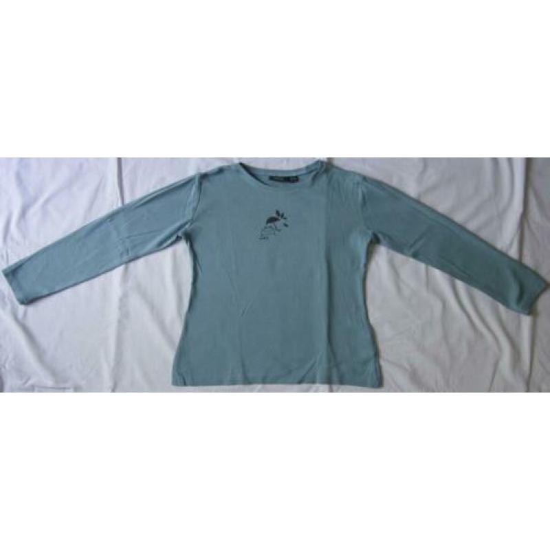 Hema longsleeve donkerblauw maat 134-140 katoen elastaan