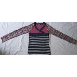 Hema longsleeve donkerblauw maat 134-140 katoen elastaan