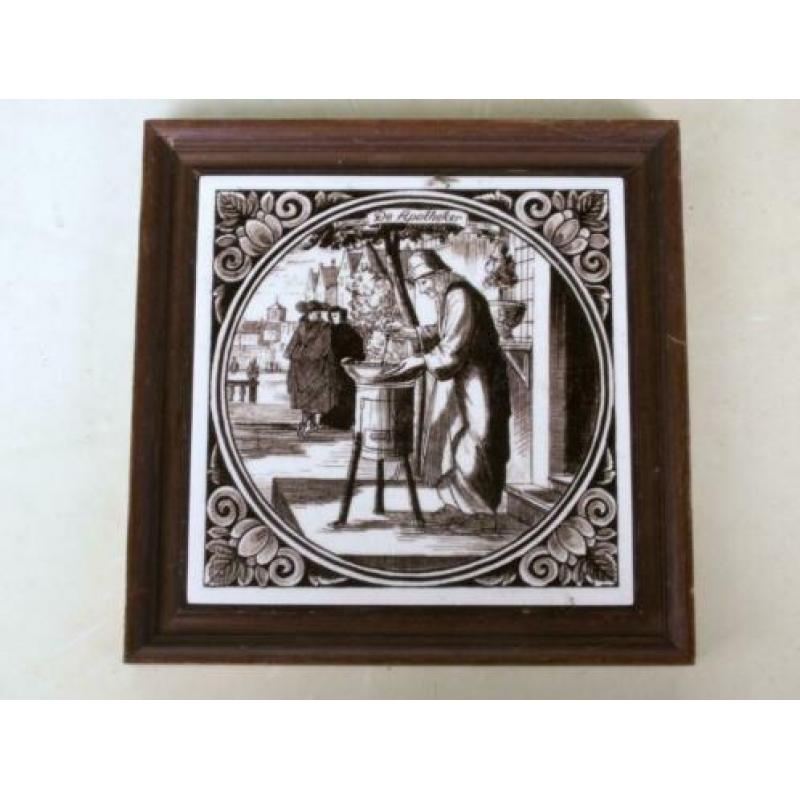 Ingelijste tegel de apotheker 19x19cm
