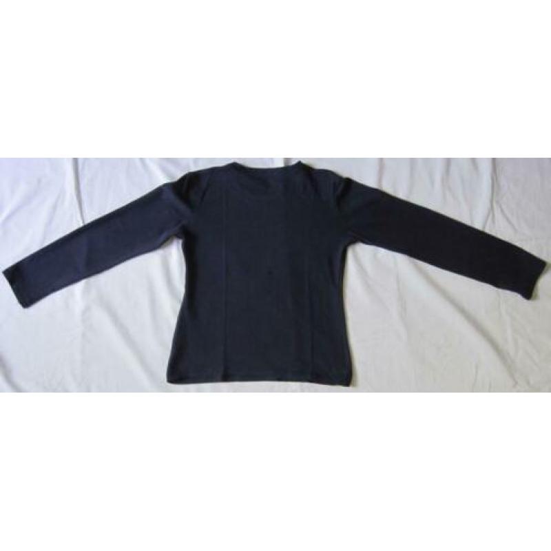 Hema longsleeve donkerblauw maat 134-140 katoen elastaan