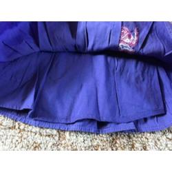 Paarse rok maat 92 verstelbaar taille,riem,rits 100% katoen.