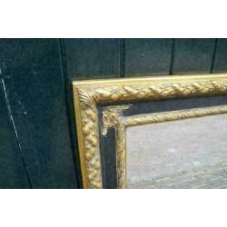 Brons-goudkleurige spiegel met facet glas