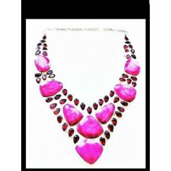 Bijzonder Zilveren Collier Robijnen en Granaten!