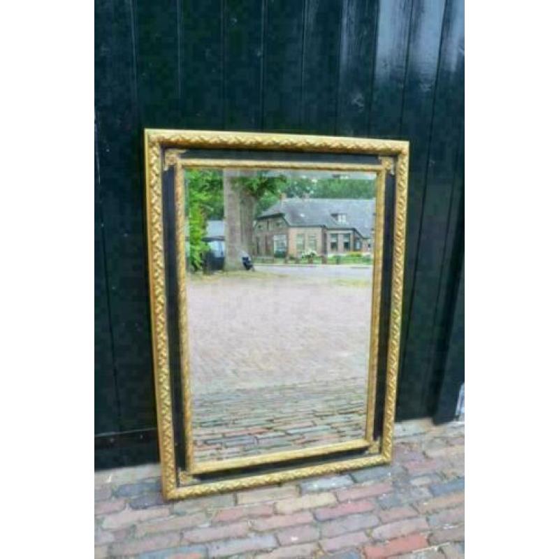 Brons-goudkleurige spiegel met facet glas