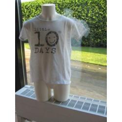 10 Days super mooi gaaf wit T shirt in top staat mt 140
