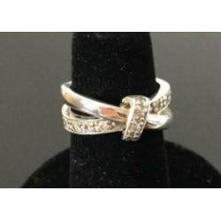 Zilveren DUBBELE ring met zirkonia ‘s