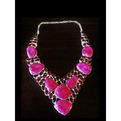 Bijzonder Zilveren Collier Robijnen en Granaten!