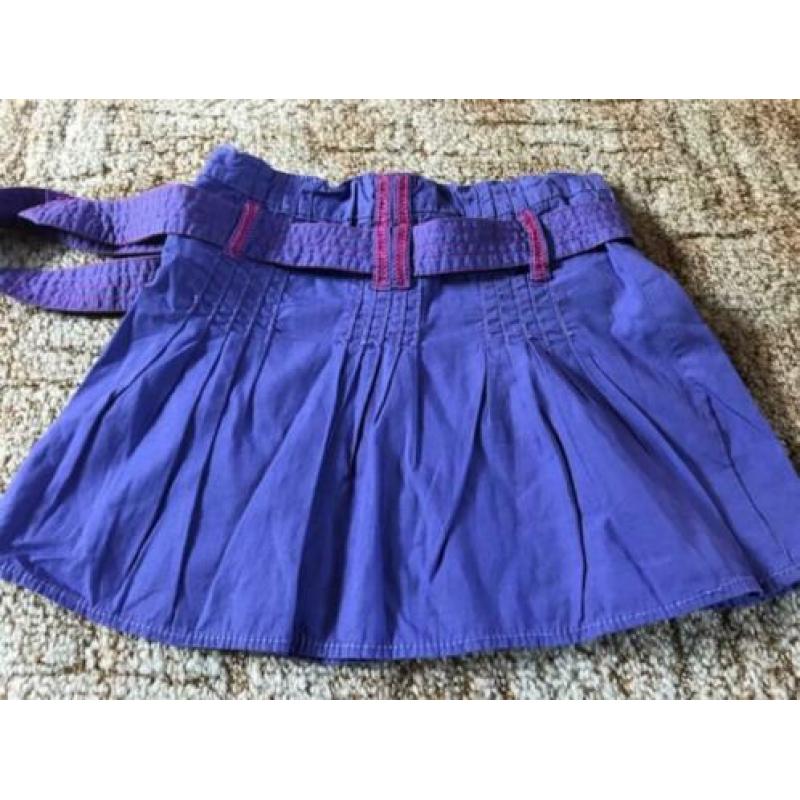 Paarse rok maat 92 verstelbaar taille,riem,rits 100% katoen.