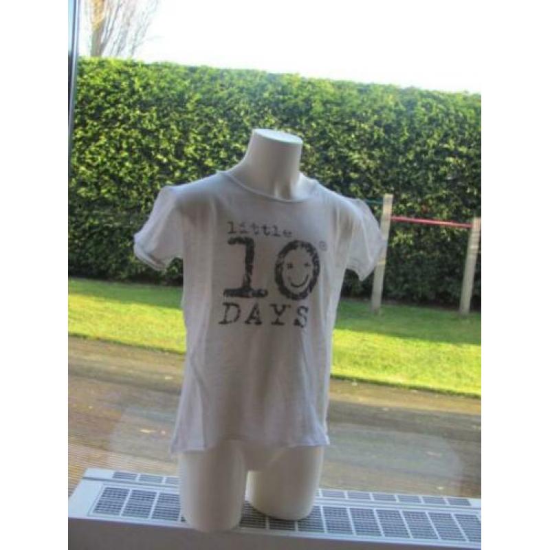 10 Days super mooi gaaf wit T shirt in top staat mt 140