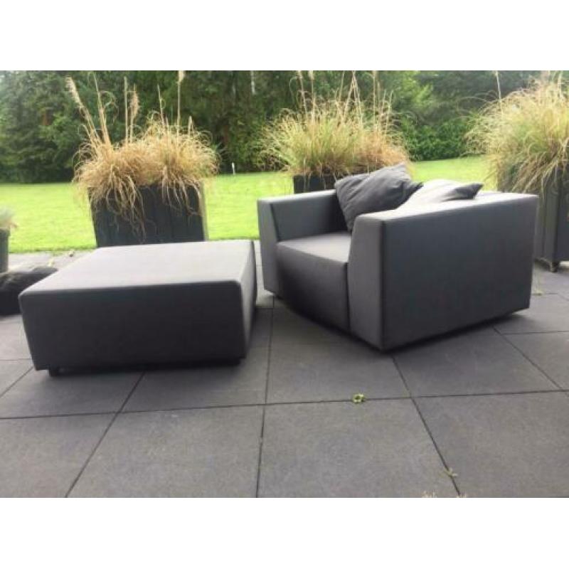 Luxe loungestoel met hocker