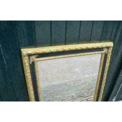 Brons-goudkleurige spiegel met facet glas